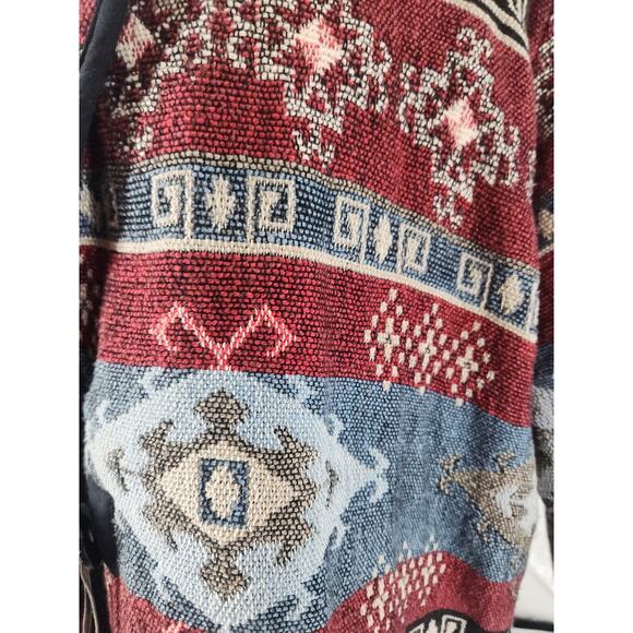 Fashion Bug Tapestry Jacket Women's 26/28W Southwest Aztec Open Front Boho VTG - Picture 4 of 6
